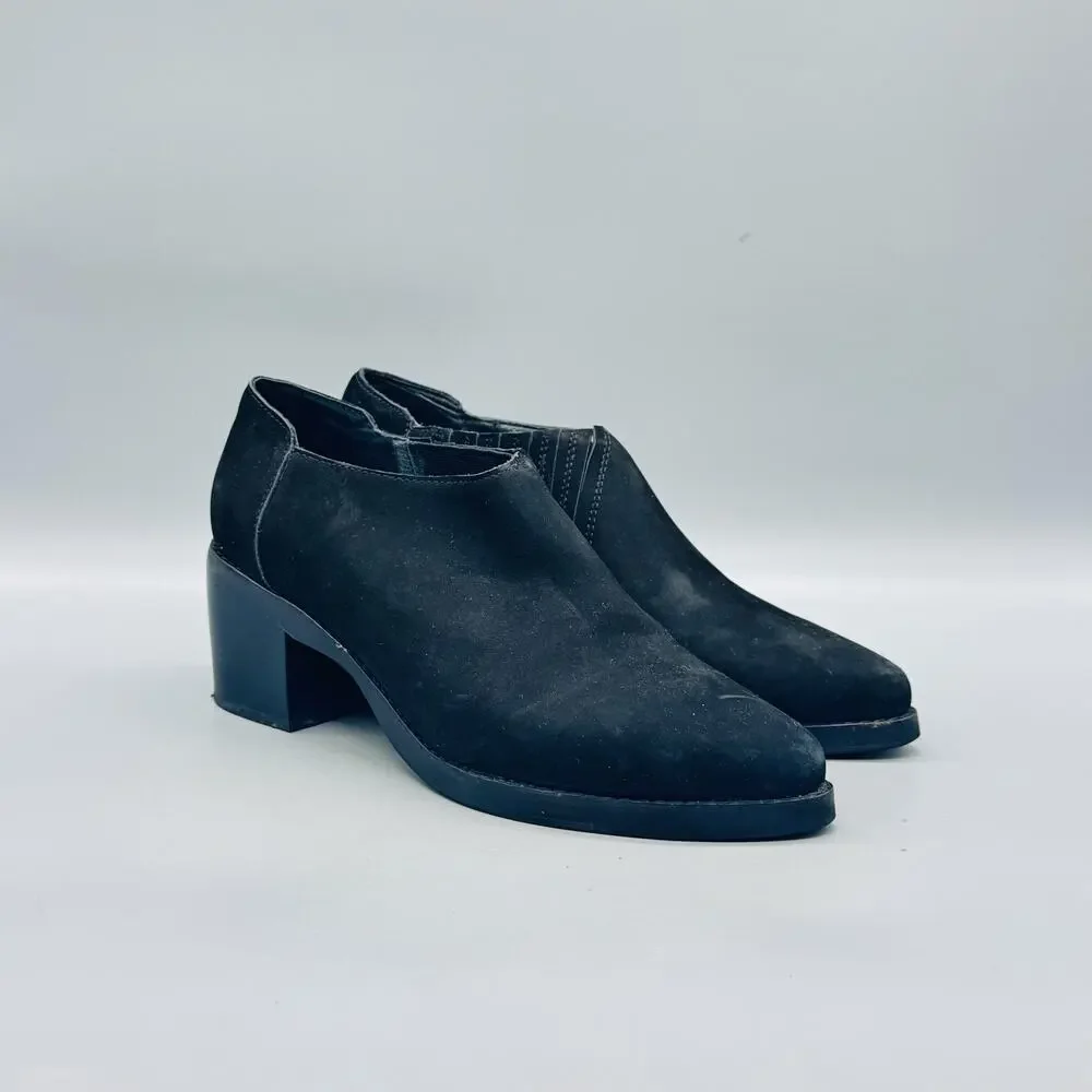 Jeffrey Campbell Boots Womens 7.5 Black Suede Ankle Block Heel Booties Shoes
